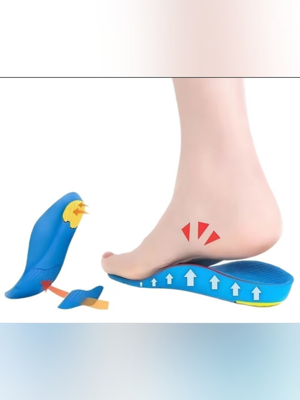 Blue Unisex Orthotic Arch Support Insoles